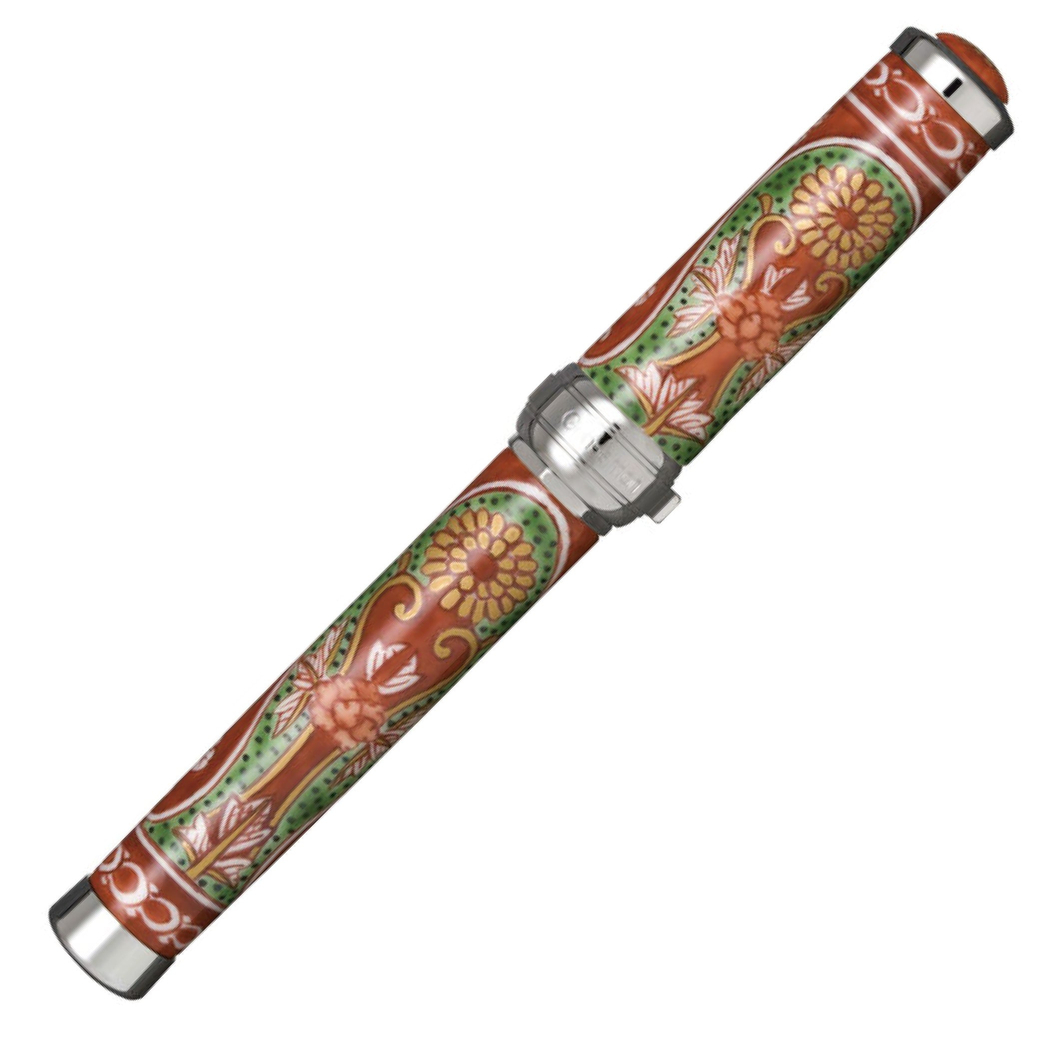 Arita Genemon 400 Years Anniversary 'Chrysanthemum' Silver Trim Fountain Pen
