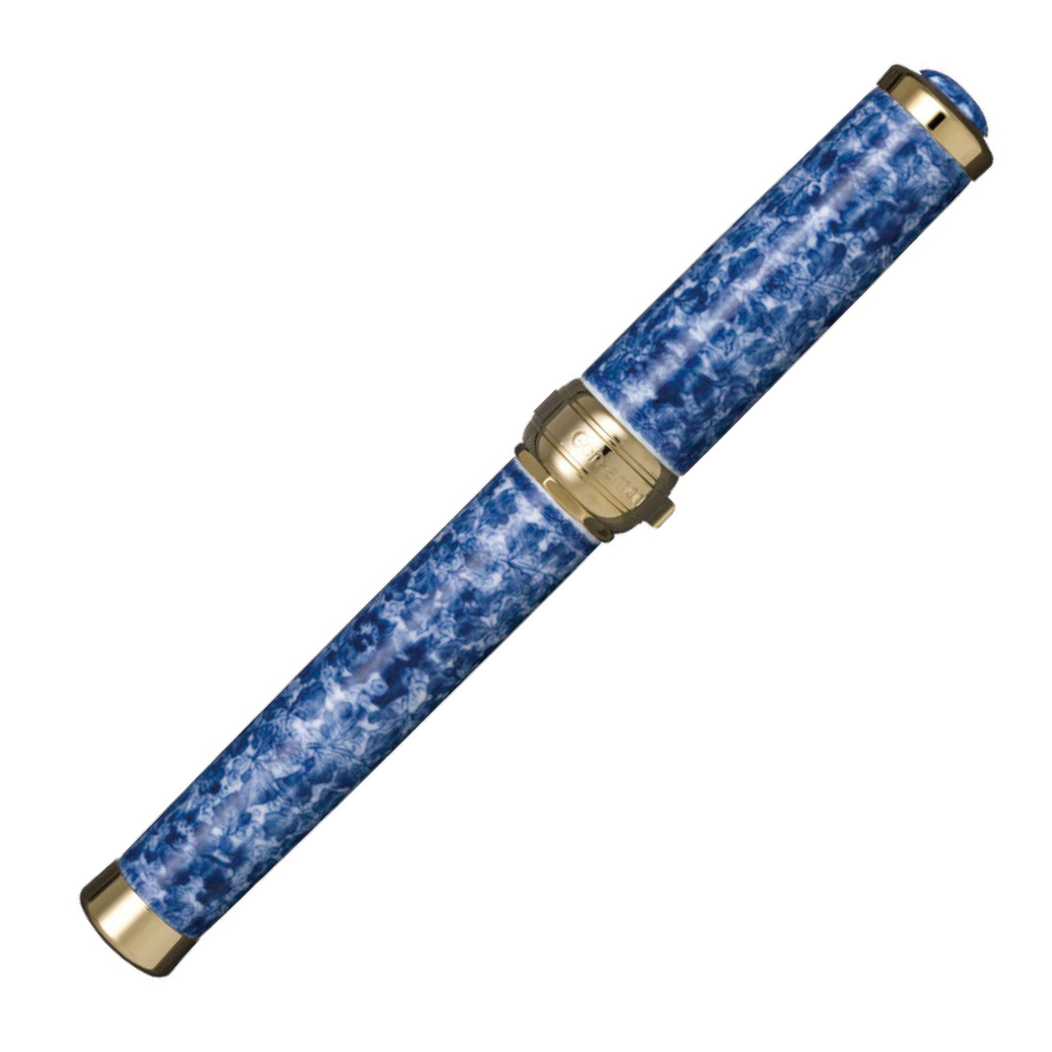 Arita Genemon 400 Years Anniversary 'Blue Arabesque' Gold Trim Fountain Pen