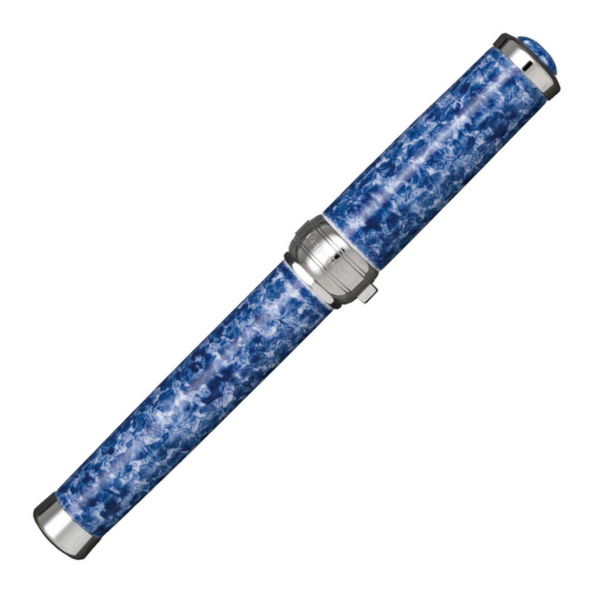 Arita Genemon 400 Years Anniversary 'Blue Arabesque' Silver Trim Fountain Pen