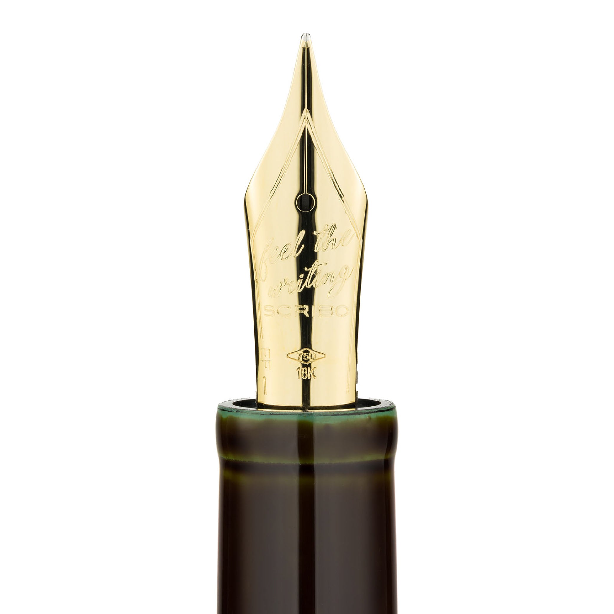 SCRIBO_Piuma Hane Tamenuri Toruko Yellow Gold Limited Edition Fountain Pen_Gold Nib Detail