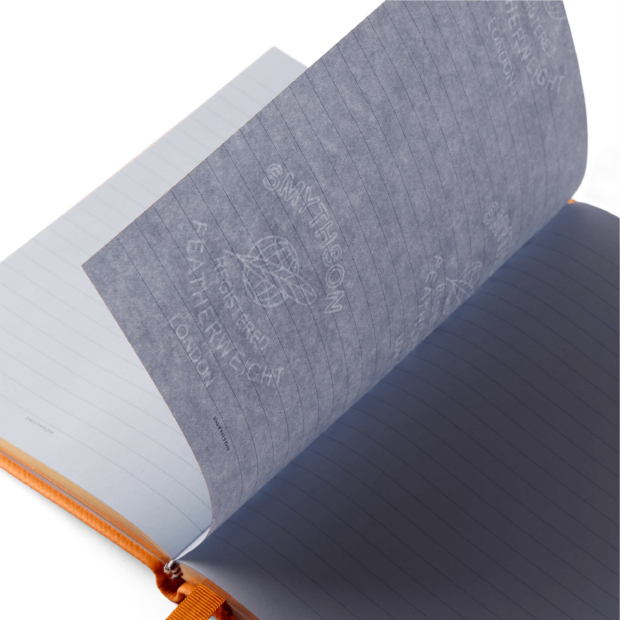 SMYTHSON_Soho Notebook in Light Orange Panama_Paper Detail