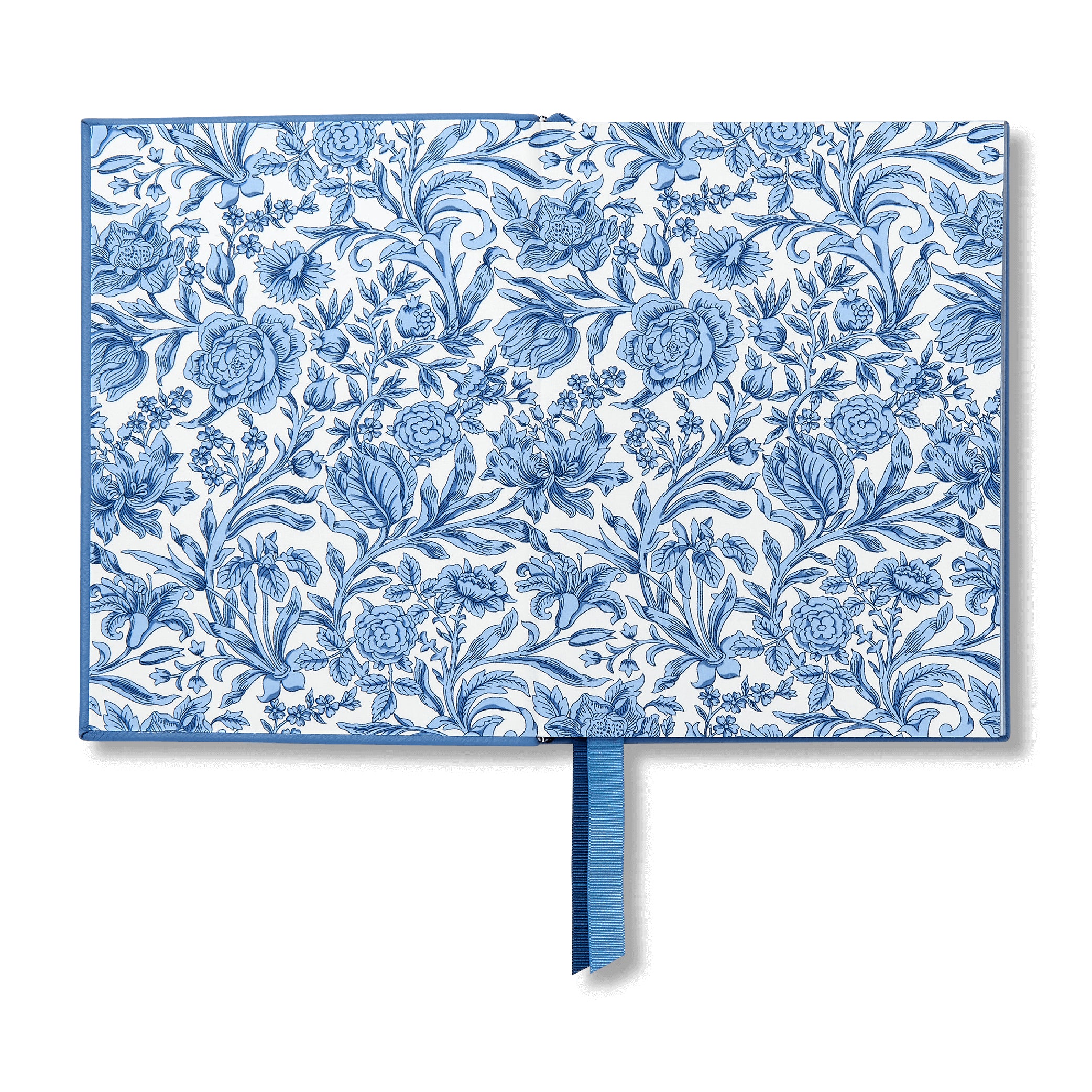 SMYTHSON_Soho Notebook in Liberty Nile Blue Panama_Open Notebook Picture