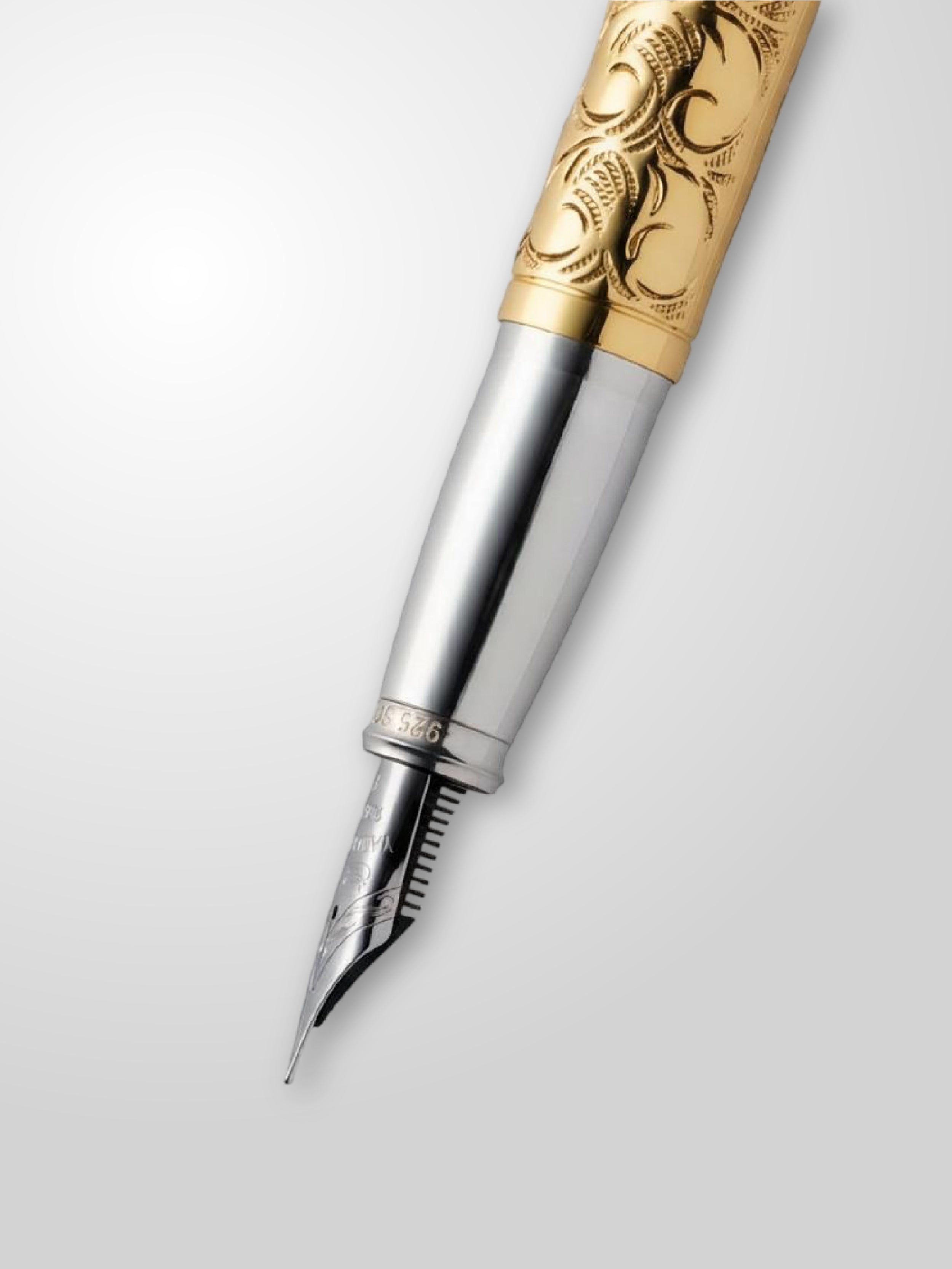 YARD O LED_Viceroy Grand Victorian Gold Fountain Pen_News Page Nib Detail