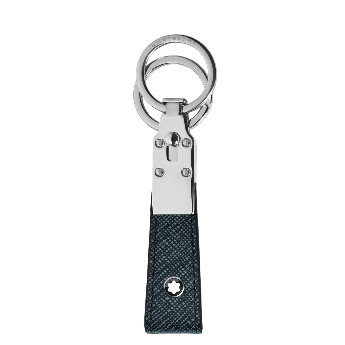 MONTBLANC Sartorial Loop Key Fob Tweed Blue | Calfskin Leather