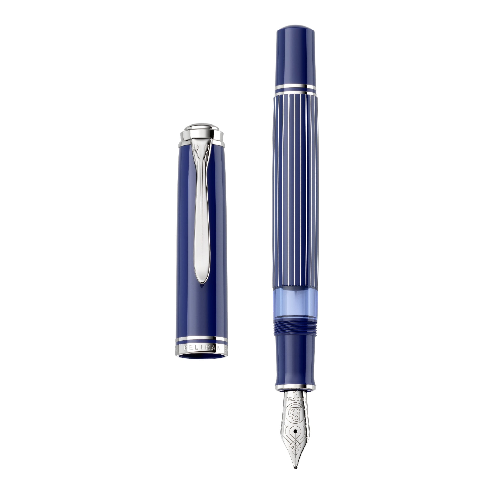 Souverän M815 Metal Striped Blue Special Edition Fountain Pen