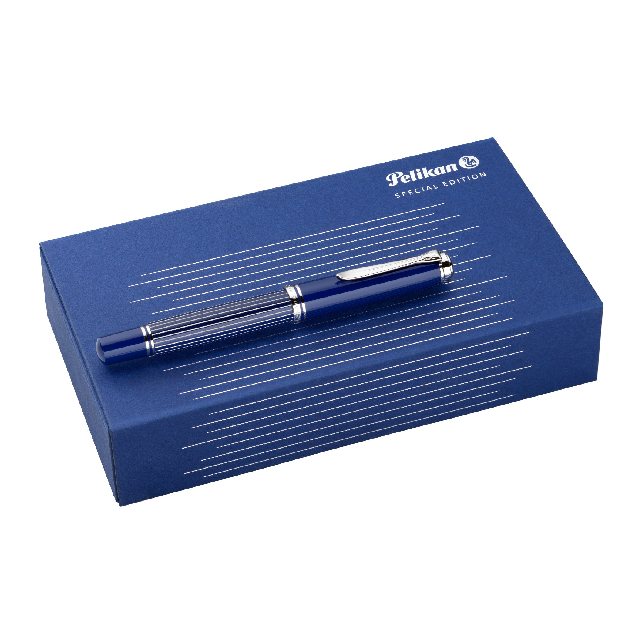 Souverän M815 Metal Striped Blue Special Edition Fountain Pen